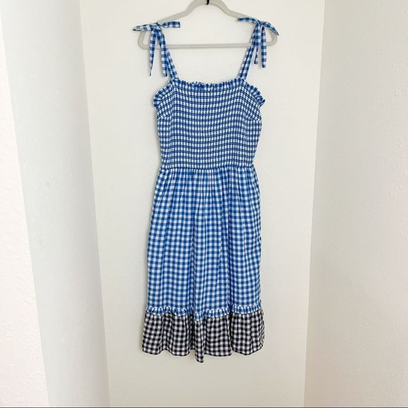 Draper James Taylor Smocked Gingham Midi Dress - Picture 4 of 14